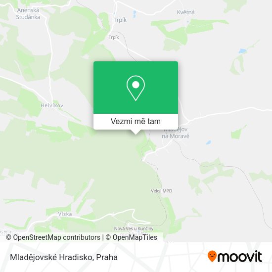 Mladějovské Hradisko mapa