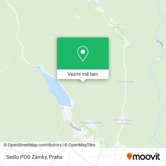 Sedlo POD Zámky mapa