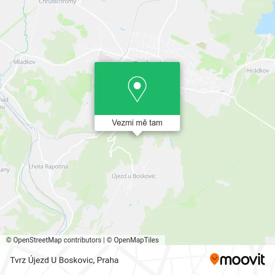 Tvrz Újezd U Boskovic mapa