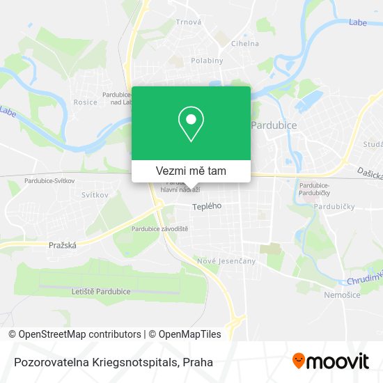 Pozorovatelna Kriegsnotspitals mapa