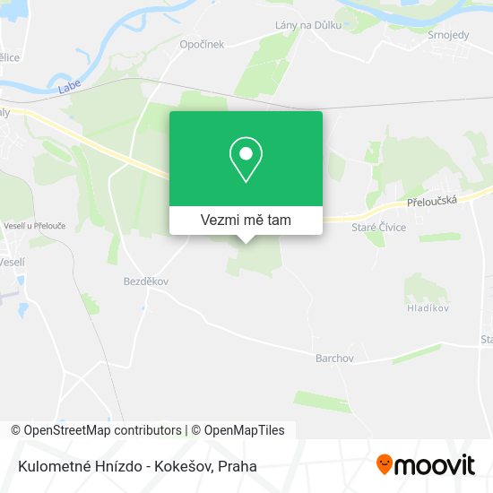 Kulometné Hnízdo - Kokešov mapa
