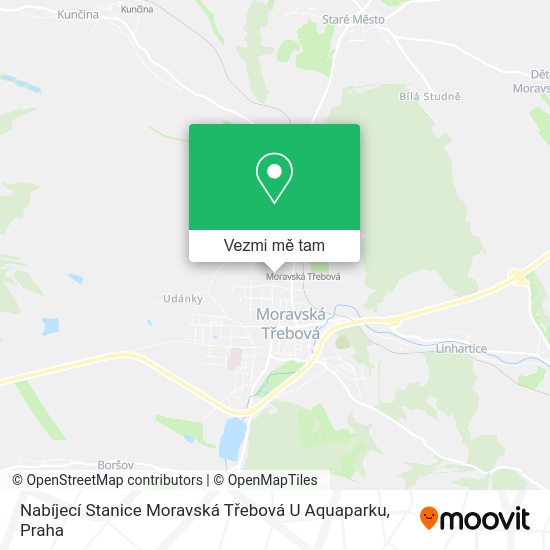 Nabíjecí Stanice Moravská Třebová U Aquaparku mapa