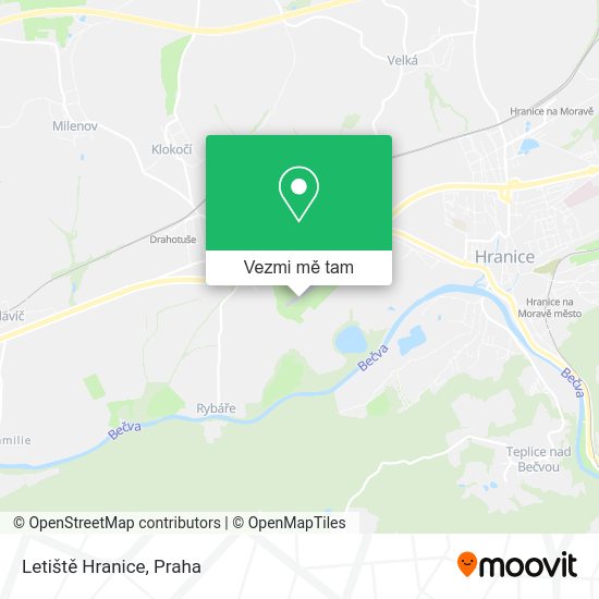 Letiště Hranice mapa