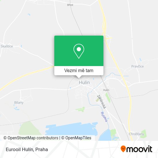 Eurooil Hulín mapa