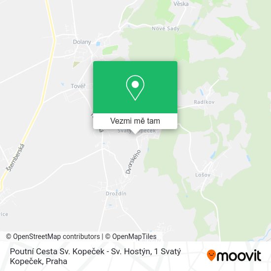 Poutní Cesta Sv. Kopeček - Sv. Hostýn, 1 Svatý Kopeček mapa