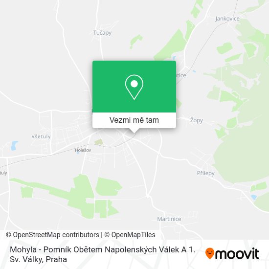 Mohyla - Pomník Obětem Napolenských Válek A 1. Sv. Války mapa