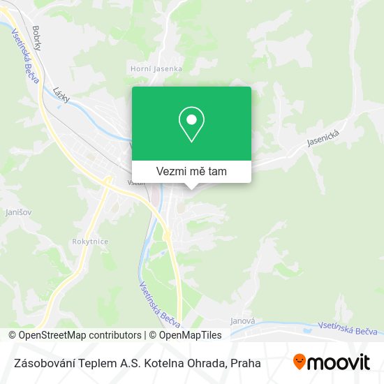 Zásobování Teplem A.S. Kotelna Ohrada mapa