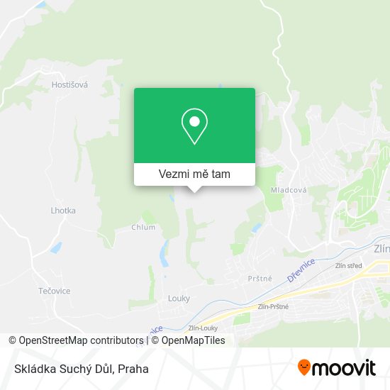 Skládka Suchý Důl mapa