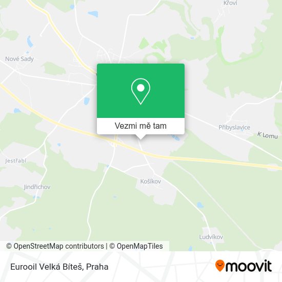 Eurooil Velká Bíteš mapa