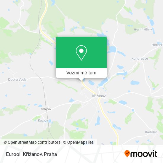 Eurooil Křižanov mapa