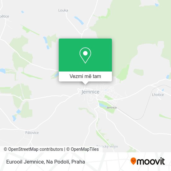 Eurooil Jemnice, Na Podolí mapa
