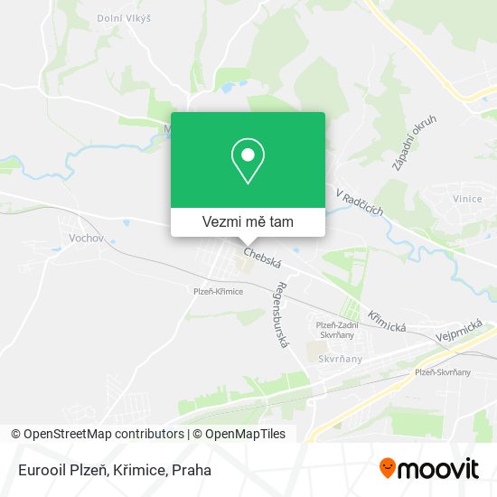 Eurooil Plzeň, Křimice mapa