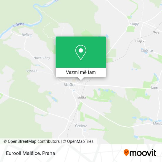 Eurooil Malšice mapa