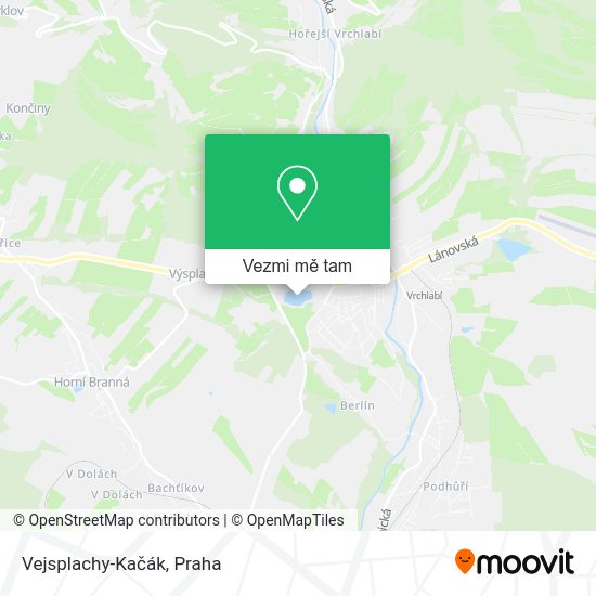 Vejsplachy-Kačák mapa