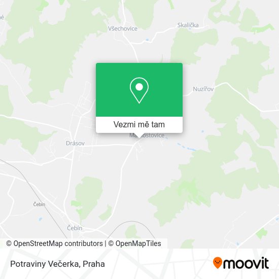 Potraviny Večerka mapa