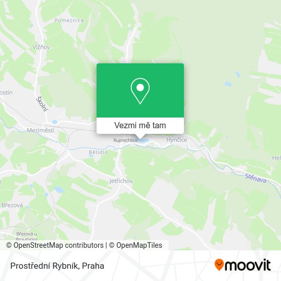 Prostřední Rybník mapa