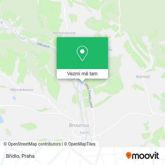 Břídlo mapa