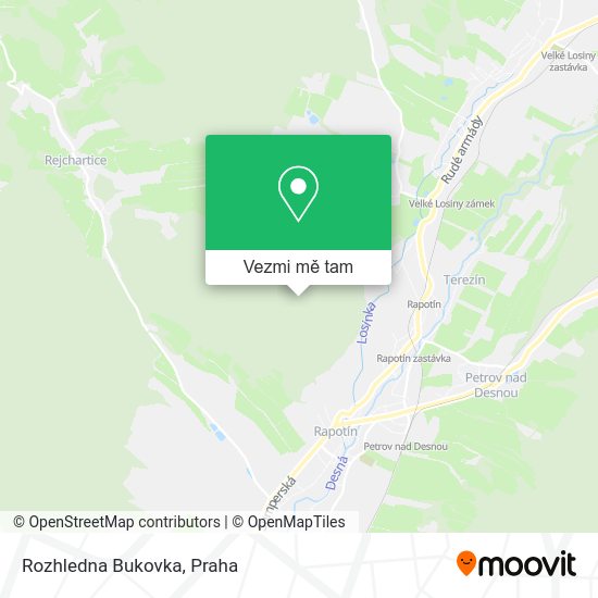 Rozhledna Bukovka mapa
