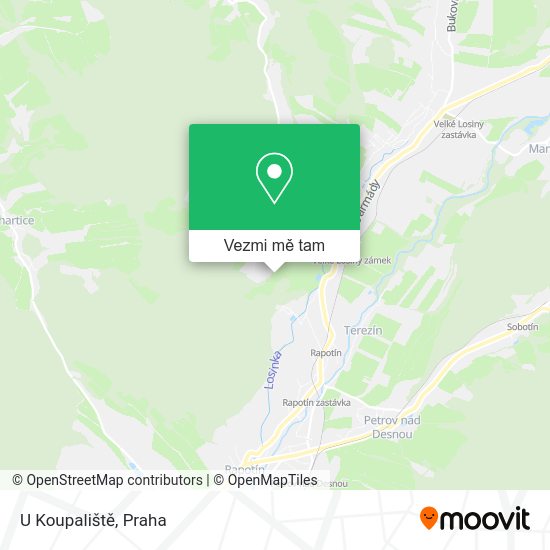 U Koupaliště mapa
