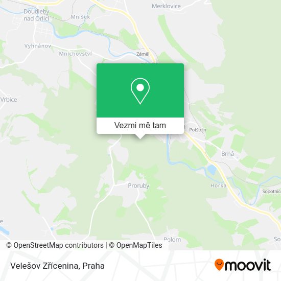 Velešov Zřícenina mapa