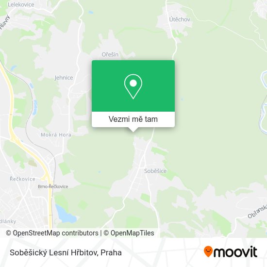 Soběšický Lesní Hřbitov mapa