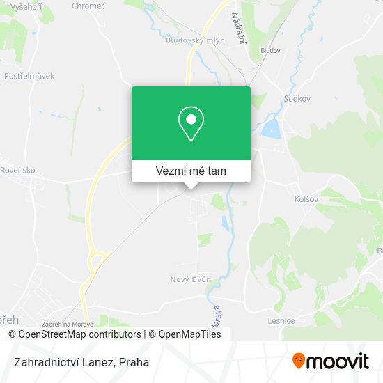 Zahradnictví Lanez mapa