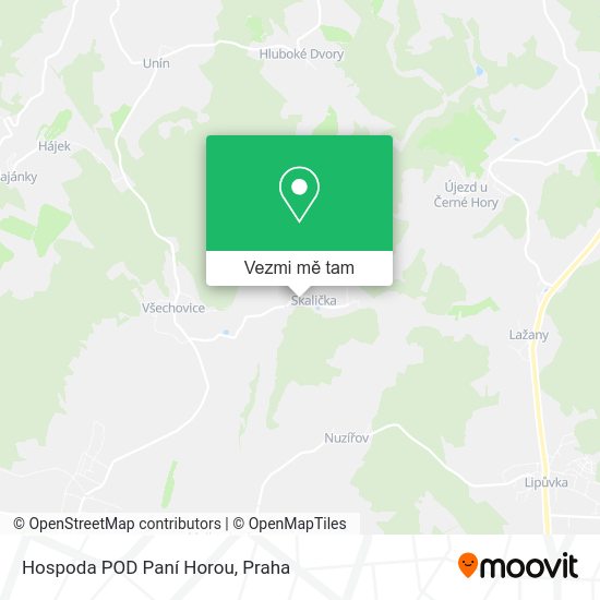 Hospoda POD Paní Horou mapa