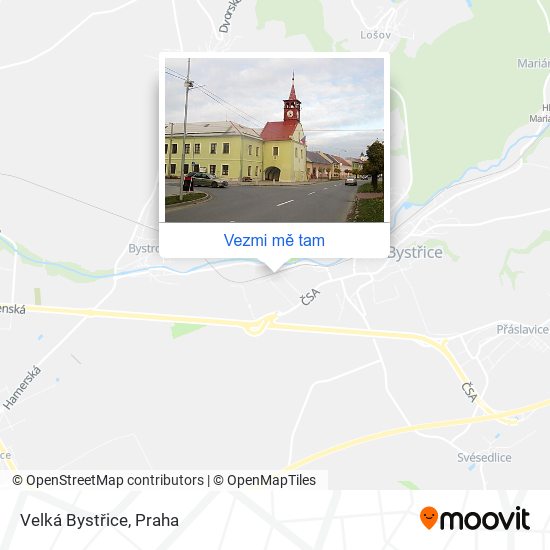 Velká Bystřice mapa
