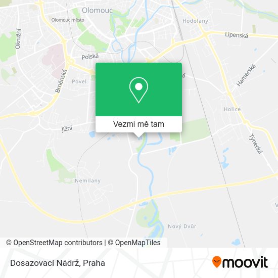 Dosazovací Nádrž mapa