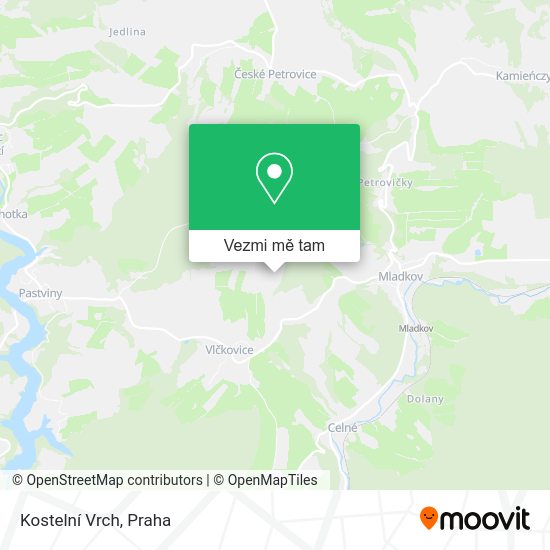 Kostelní Vrch mapa