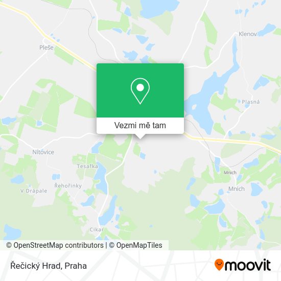 Řečický Hrad mapa