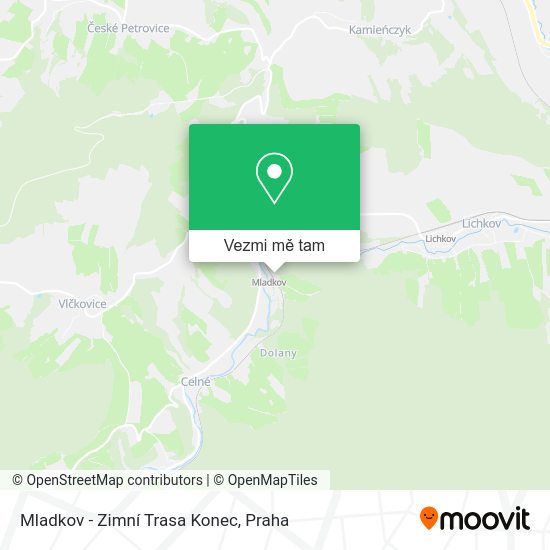 Mladkov - Zimní Trasa Konec mapa