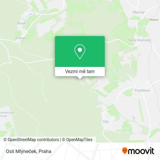 Oslí Mlýneček mapa
