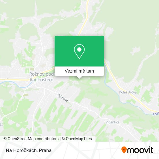 Na Horečkách mapa