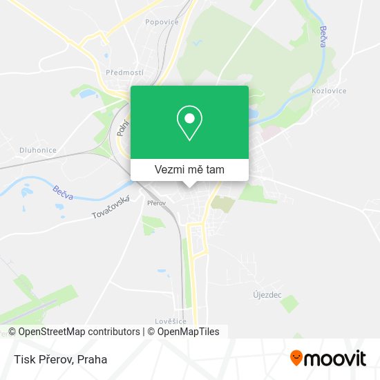 Tisk Přerov mapa