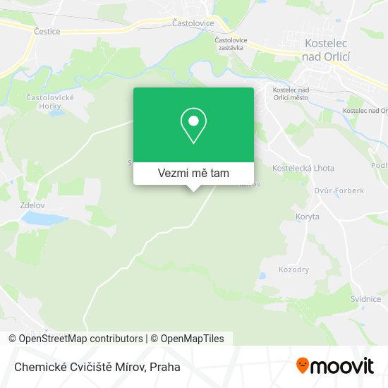 Chemické Cvičiště Mírov mapa