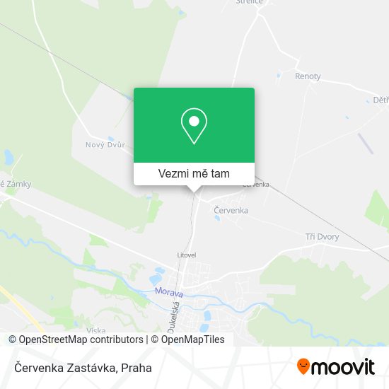Červenka Zastávka mapa