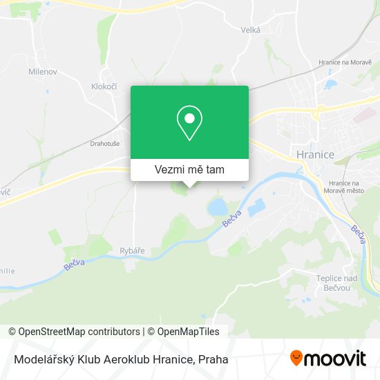 Modelářský Klub Aeroklub Hranice mapa