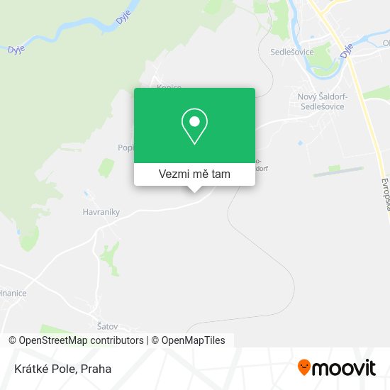Krátké Pole mapa