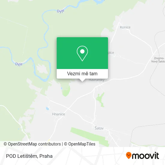 POD Letištěm mapa