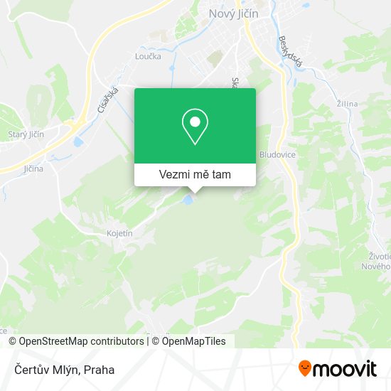 Čertův Mlýn mapa