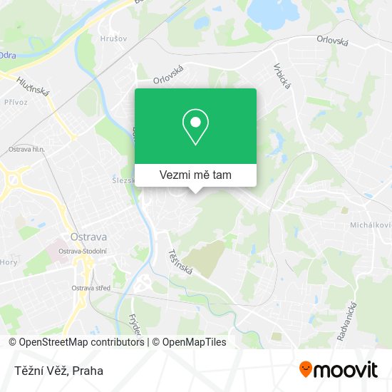 Těžní Věž mapa