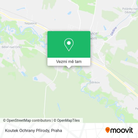 Koutek Ochrany Přírody mapa