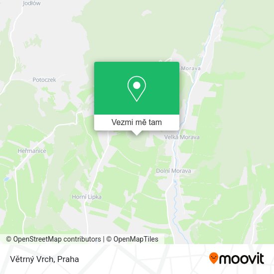 Větrný Vrch mapa