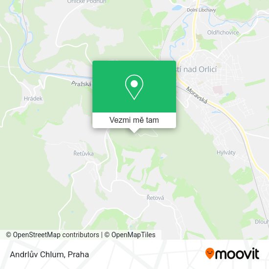 Andrlův Chlum mapa