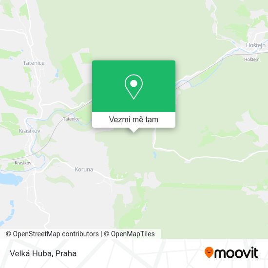 Velká Huba mapa
