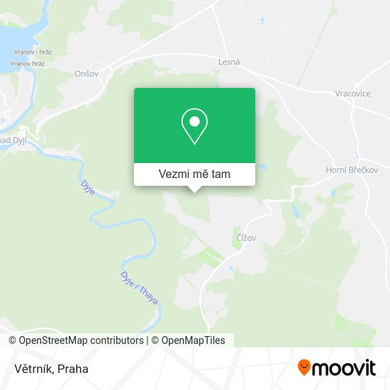 Větrník mapa