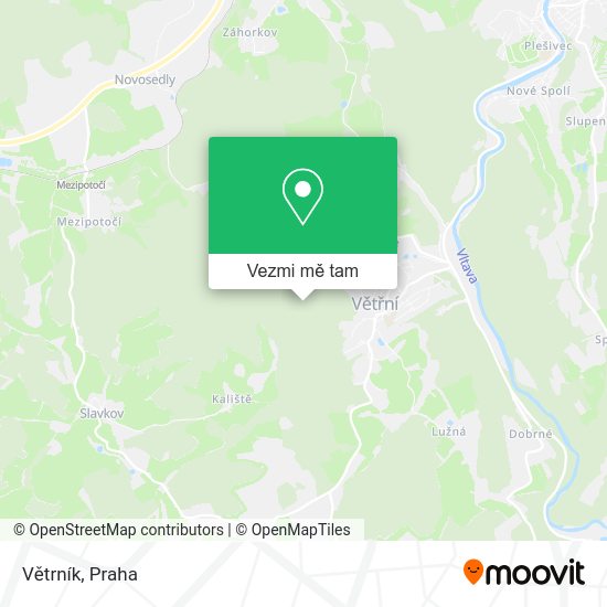 Větrník mapa