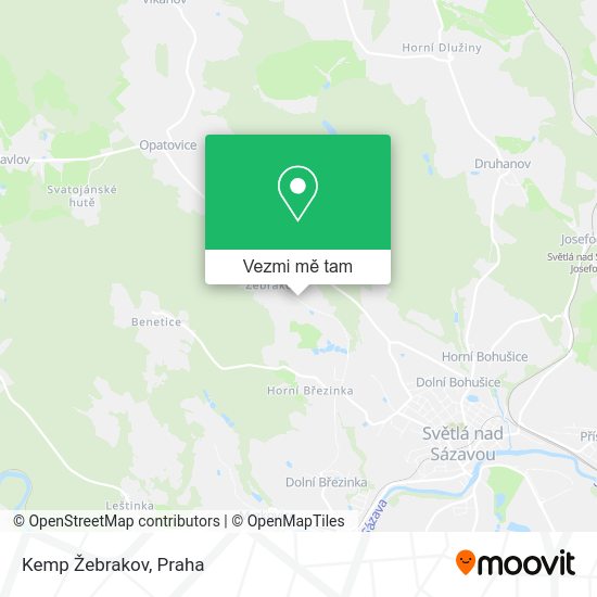 Kemp Žebrakov mapa