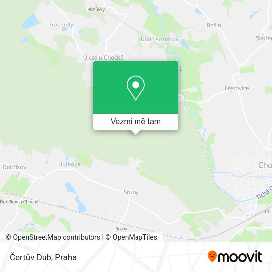 Čertův Dub mapa